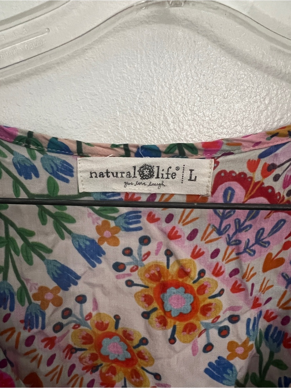 Natural Life Sanibel Kaftan in Pink Floral Diamonds large - Picture 3 of 4